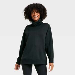 All in Motion Women's Black Cowl Neck Sweatshirt Pullover, Size M